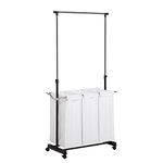 Honey-Can-Do SRT-01237 Triple Sorter Laundry Center with Hanging Bar