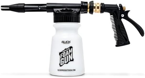 Slick Products Garden Hose Foam Gun – Soap Foam Blaster with Adjustable Dial & Quick Release | 32oz Tank for Cars, Trucks, Motorcycles, ATVs, UTVs, RVs, Boats & More