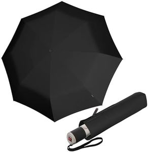 Knirps C.241 Automatic Rain Umbrella, Vegan Leather Handle Compact, Black