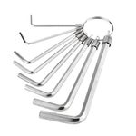 Musiclily Basic Metric Size 1.5-6mm 8Pcs Guitar Bass Hex Allen Wrench Adjustment Set with Key Ring for Guitar Repair, Nickel