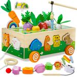 MutoToy® Wooden Sensory Toddler Toys for 1 2 3 Year Old, 6 in 1 Montessori Toys for 1 2 3 Year Old Boys Girls, Toddler Toys Learning Educational Sensory Toys for 1st Birthday Gifts for Baby Boys Girls