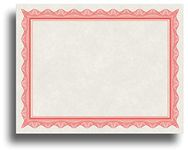 Blank Parchment Certificate Paper for Awards - Works with Inkjet/Laser Printers - Measures 8 1/2" x 11" - Red Border - 100 Sheet Pack