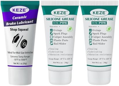 Keze High Temp Ceramic Brake Parts Lubricant Extreme Brake Grease 1 oz 1 Pcs Silicone Grease with PTFE,Teflon-Based Lubricant Silicon Grease Tube 1 oz 2 Pcs