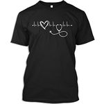 Nurse Tshirt Love Heartbeat Medical Stethoscope Nursing Nurses Week Gift T-Shirt for Men Women, Black, Large