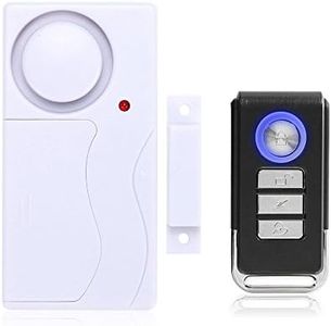 Mengshen Door and Window Alarm, Anti-Theft Burglar Wireless Alarm with Remote Control for Home Security, Easy to Install, 105db (Includes 1 Alarm and 1 Remote Control)