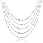 26 Pack Necklace Chains, 925 Silver Engraving Chains with Lobster Clasps for DIY Jewellery Necklace Bracelet Making 45cm /18 inches