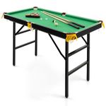 Goplus 48" Pool Table, Foldable Billiards Table with 2 Cue Sticks, 16 Balls, Triangle, 2 Chalks, Brush, Portable Compact Folding Pool Game Table for Kids Adults Family (Green)