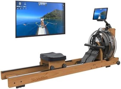 Skandika Rameur à Eau Lykke | réservoir à 90°, rameur d'appartement en Bois, Compatible avec l'application Kinomap, Bois de hêtre Massif (Bois Clair)