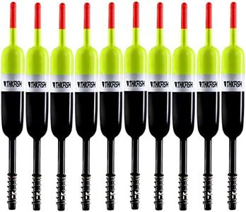 THKFISH Fishing Bobbers Fishing Floats and Bobbers Slip Bobbers for Fishing Balsa Floats Crappie Fishing Bobbers (2.5"X0.59"X5.4")-10pcs