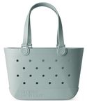 Simple Modern Beach Bag Rubber Tote | Waterproof Large Tote Bag with Zipper Pocket for Pool, Groceries, Sports | Gifts For Women | Getaway Bag Collection | Sea Glass Sage