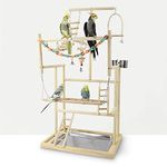 Bird Perch Stand Toy, Wooden Parrot Playground Gym, Budgie toys, Bird Cage - budgie cage - parrot cage Accessories for Small Parakeets, Cockatiels, Finches, Budgie(48 * 33.5 * 94.5CM)