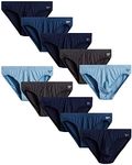 Reebok Men's Underwear - Quick Dry Performance Low Rise Briefs (10 Pack), Blues/Charcoal, Large