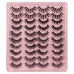 20 Pairs False Eyelashes 3D Faux Mink Lashes Natural Look Wispy Fake Eyelashes ALPHONSE 16-20MM Fluffy Volume Long Thick Lashes Pack 5 Styles Mixed