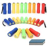 30-Pack Small Mini Flashlight Set, 5 Colors, COB LED Handheld flashlight with Lanyard,90-Pack AAA Battery Included for Kids/Night Reading/Party/Camping/Emergency/Hunting