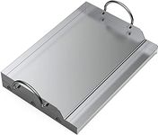 Onlyfire Stainless Steel Rectangle Griddle Plancha for Most BBQ Gas Grills and Charcoal Grills(58.4x40.6cm)