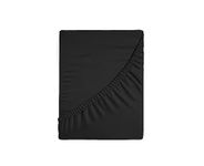 Fitted Sheet Only - 40cm Deep Pocket and 100% Egyptian Cotton, Hotel Luxury Beddings 400TC Sheets and Mattress Covers, Extra-Soft and Cool Bedsheets - Black Solid, King Size.