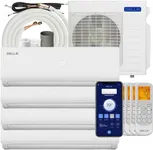 Della 36K BTU ODU Quad 4 Zone (9K 12K 12K 12K) Mini Split Air Conditioner. Works with Alexa and Wifi, 19 SEER2 208-230V Cools Up to 2050 Sq.Ft, Energy Efficient Multi Zone Pre-Charged Heat Pump Full