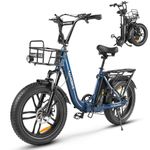 SAMEBIKE Foldable Electric Bike for Adults, 20" Fat Tire Ebike with Speed 20MPH Motor, Max Range 70 Miles, 36V 432Wh UL2849 Certified Removable Battery, Electric bicycle for Men/Women