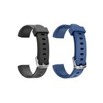 Runlio ID115U, ID115U HR Replacement Bands, Adjustable Replacement Straps Fitness Tracker ID115U, ID115U HR, NOT for ID115,Black+Blue