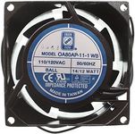 Orion Fans OA80AP-11-1WB Diecast Aluminum AC Axial-Fan, 110/120VAC, 50/60Hz