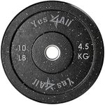 Yes4All 2-Inch Bumper Plate, Olympic Weight Plates for Weightlifting & Strength Training - 10 LBS (Single)