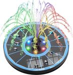 SZMP Solar Fountain Pump Upgraded 100% Glass Panel, 3.5W Solar Powered Fountain Built-in 2200mAh Battery with 7 Nozzle & 4 Fixer, Solar Fountain for Bird Bath, Pond, Pool, Fish Tank, Outdoor