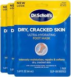 Dr. Scholl's Dry, Cracked Skin, Ultra Hydrating Foot Mask, 3 Pairs Moisturizing Socks: Intensely Moisturizes Repairs and Softens Rough Dry Skin with Urea & Essential Oils for Dry Cracked Feet