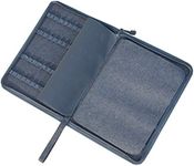 erofa 48 Slots Gray Fountain Pen Case, Canvas Pen Holder Display Pouch Bag Storage Large Capacity Water Resistant