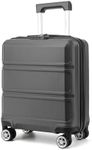 Kono Carry on Suitcase 45x36x20cm ABS Hard Shell Cabin Case Lightweight Hand Luggage Trolley for Easyjet Under Seat (Grey)