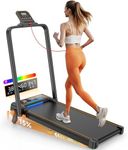 Treadmill Walking Pad with 12% Incline/Handle Bar/2 LED Display, 3.5HP Portable Treadmills for Home Small, Foldable Walking Pad Treadmill 350+lb Capacity, Smart App, 4 Adjustable Incline, RGB Light