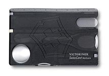 Victorinox Swiss Card Nail Care, Swiss Made Pocket Tool, Credit Card Size, 13 Functions, File, Scissors, Black Transparent