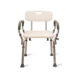 AGEasy (Max Group) Safesit Shower Chair Seat with Padded Armrests and Back | Heavy Duty Shower Chair for Seniors with Removable Back and Adjustable Legs| Tool-Free Shower Seat for Bathroom, Bathtub