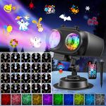 Halloween Christmas Projector Lights Outdoor, Waterproof 2-in-1 Holiday Decorations Projection Lamp (10 Ocean Wave & 160 Patterns) with Remote Control for Christmas Halloween New Year Decor Light Show