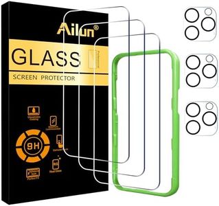 Ailun 3 Pack Screen Protector for iPhone 16 Pro [6.3 inch] + 3 Pack Camera Lens Protector with Installation Frame,Case Friendly Tempered Glass Film,[9H Hardness] - HD [6 Pack]