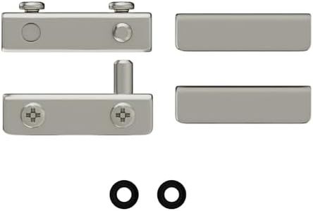 Brixwell Standard Mount Glass Door Hinge for Frameless Installations, Brushed Nickel Finish, Solid Material, Glass Shower Door Hinges,1-19/32" Length, 33/64" Height