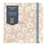 Busy B Password Book in Pink Daisy with Handy Elastic Closure, Compact Design and Discreet A to Z Printed Index for Storing Internet Login Information - FSC® Certified