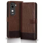 TheGiftKart Flip Back Cover Case for Vivo V40e / iQOO Z9s 5G | Dual-Color Leather Finish | | Inbuilt Stand & Pockets | Wallet Style Flip Cover for Vivo V40e / iQOO Z9s (Faux Leather, Brown & Coffee)