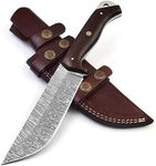 Ecstaticvision Handmade Damascus steel Knife Fixed Blade 11 inch Hunting Knife Wood Handle with sheath EV-6038