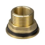 Solid brass water butt/rain barrel/tank threaded outlet adaptor/connector with 2 washers and nut,range of tap options (3/4" adaptor ONLY)