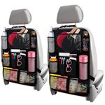 Car Back Seat Organizer and Storage - Passenger Back Seat Organizer - Car Tablet Holder for Kids - Kick Mat Organizer for Kids