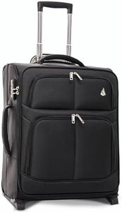 Aerolite 56x45x25 Cabine Bagage Easyjet Taille Maximale 60L Bagage à Main Valise Souple Légere à 2 roulettes, pour Jet2, British Airways, 56cm, Garantie De 10 Ans, Noir