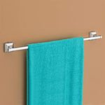 Plantex 304 Grade Stainless Steel Towel Holder/Hanger for Bathroom/Towel Rod/Bar/Stand/Bathroom Accessories - Pack of 1, Squaro (24 inch - Chrome)