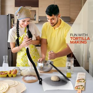SIRCLES 12" Cast Iron Tortilla Press – Heavy Duty, 12-Inch