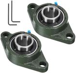 uxcell 2pcs UCFL207-22 Pillow Block Bearings 1-3/8 inch Bore Self Alignment, Solid Cast Iron Base Mounted Chrome Steel Bearings