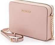 Michael Kors Jet Set Large East West Saffiano Leather Crossbody Bag Handbag (Powder Blush)