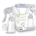 Manual Breast Pump, Adjustable Suction Silicone Hand Pump Breastfeeding, Small Portable Manual Breast Milk Catcher Baby Feeding Pumps & Accessories, White