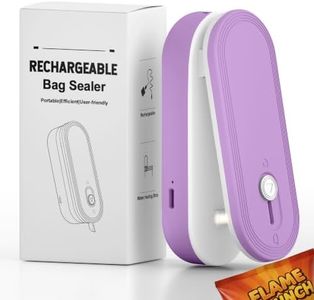 Mini Bag Sealer with Cutter and Magnet, 1800mAh Rechargeable Bag Resealer Handheld, Portable Heat Sealer for Heavy-Duty Plastic Snack & Chip Bags, Upgraded, Gift for Women, Food Saver, Kitchen Storage
