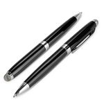 BoxWave Stylus Pen Compatible with iPad (1st Gen 2010) - EverTouch Meritus Capacitive Styra, Capacitive Stylus with Rollerball Pen - Jet Black