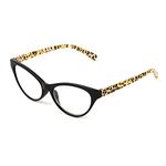 Betsey Johnson Women's Kai Blue Light Glasses, Cheetah, 40mm