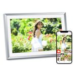 10.1" WiFi Digital Photo Frame with 32GB Memory, Digital Picture Frame with 1280 * 800 IPS Touch Display, Auto-Rotation, Share Photos & Videos via Frameo APP, Best Gifts for Women/Men, Silver